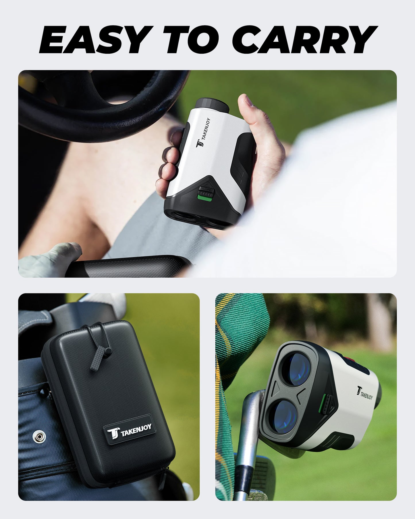 TAKENJOY 1200Yards Golf Rangefinder, 7X Magnification Accuracy for Golfing/Hunting, Rechargeable Range Finder with Slope Compensation